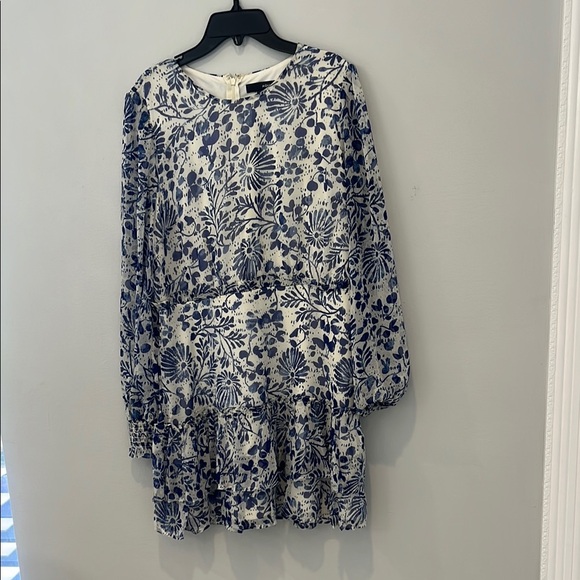 Women’s Aqua Blue Dress with Subtle Floral Pattern